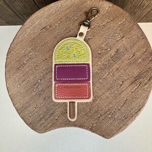 SUGAR SNAP PORTLAND Leather POPCICLE Purse Charm FAST SHIP PLG KEYCHAIN